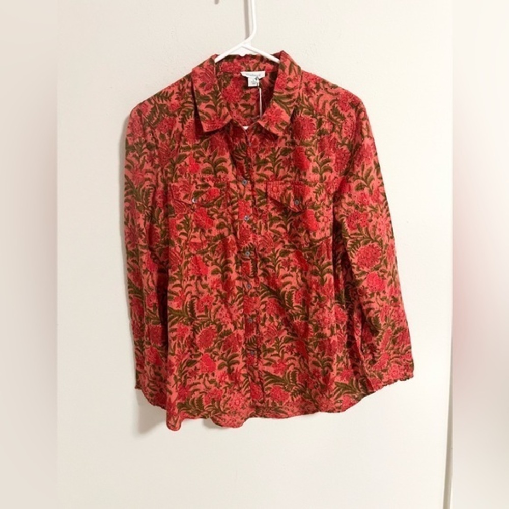 NWT Sundance Rhea Floral Eyelet Button Down Shirt